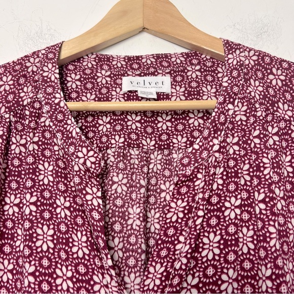 Velvet by Graham & Spencer Ditsy Floral Long Sleeve Midi Dress Transitional Fall - Picture 3 of 14